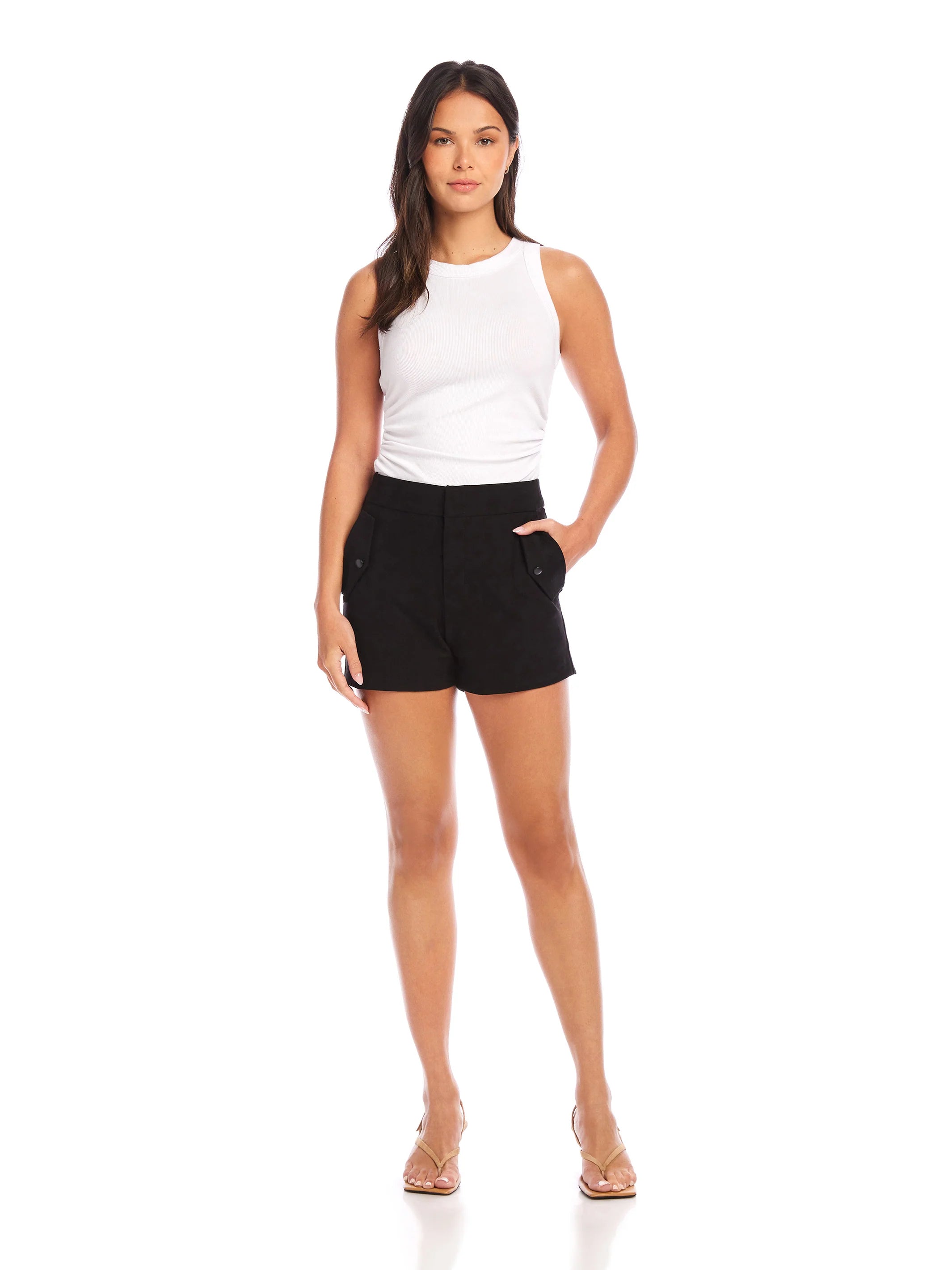 flattering culottes pants Alma Shorts in Black