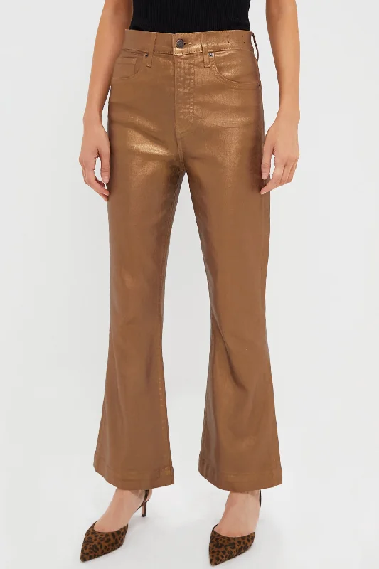 warm sweatpants for winter Antique Brass Carson Ankle Flare