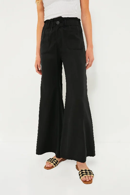 loose fit pants for women Black Tulip Wide Leg Pant