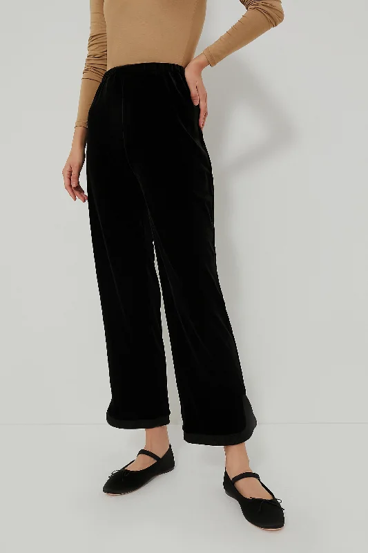 womens patterned pants Black Velour Jojo Pants