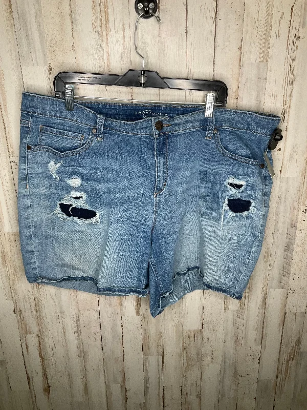 Women’s chiffon shorts Blue Denim Shorts Boutique +, Size 20