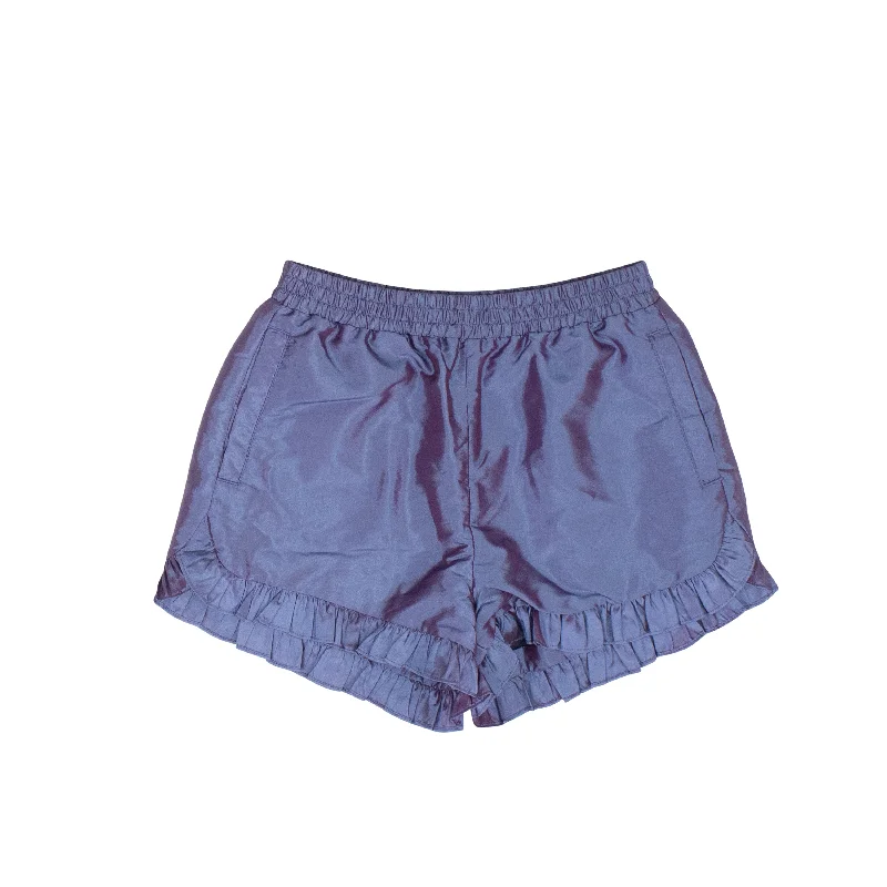 Easy fit denim shorts Blue Ruffle Nylon Shorts