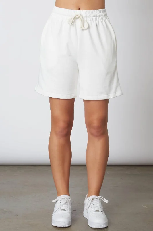 Minimalist shorts for women Boyfriend Short In White