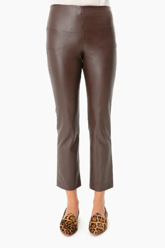 fashionable mom jeans pants Brown Leather Ashford Pants