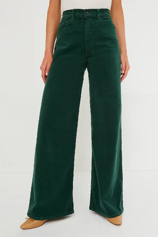 soft high waist pants Dark Green The Ditcher Roller Zip Sneak Cord