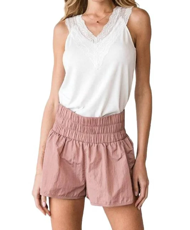 Loose fit beach shorts Devyn Shorts In Mauve