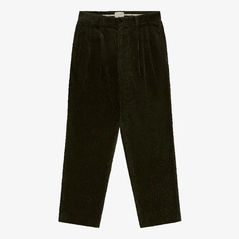 chic mom jeans pants Double Pleated Corduroy Pant