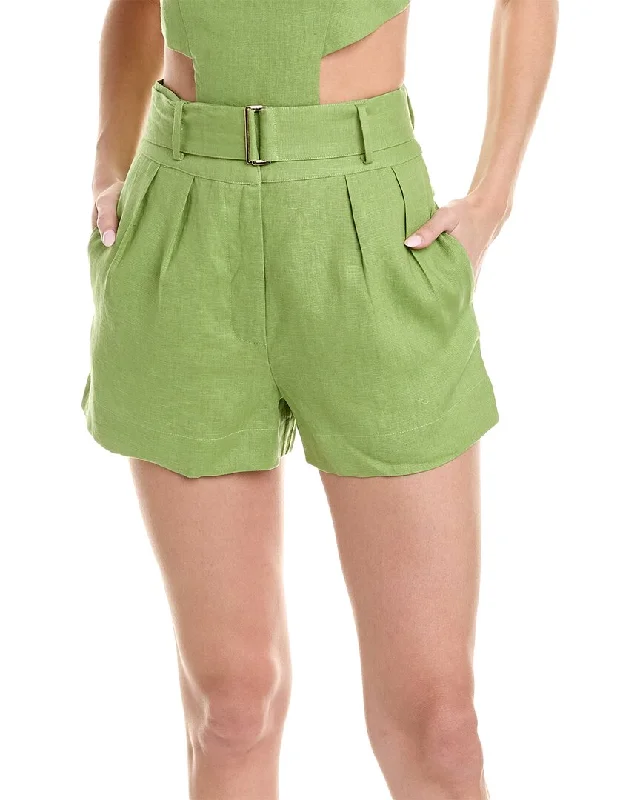 Women’s zip front shorts Hevron Zinna Linen Short