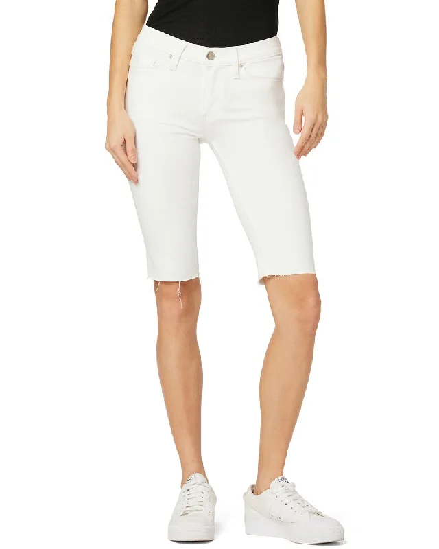 Casual blue shorts HUDSON Jeans Amelia Mid-Rise Knee Short White Jean