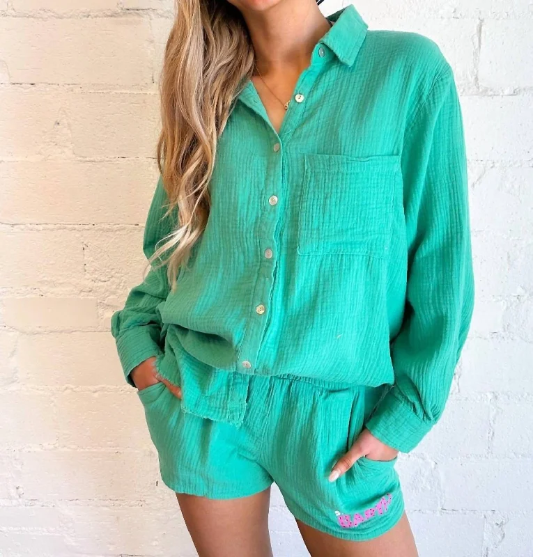 Long denim shorts Jetsetter Shorts In Green