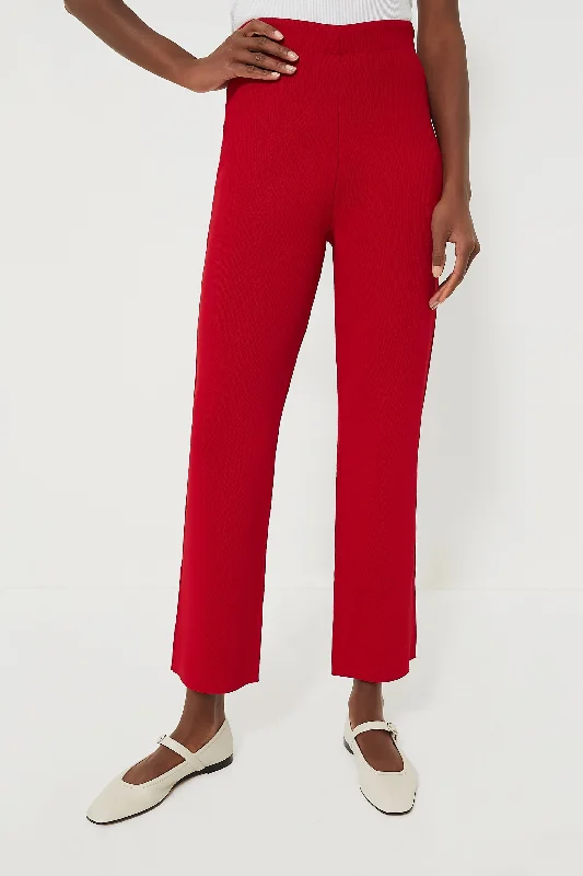 stretchy denim pants Red Compression Knit Ashford Pants