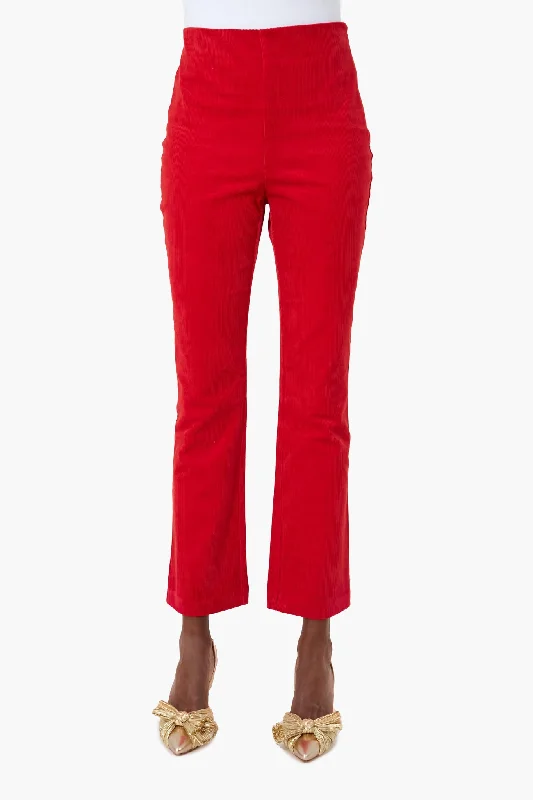 classic bootcut pants for women Red Corduroy Ashford Pants