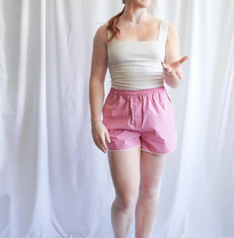 Modern plaid shorts Tennis Shorts In Pink