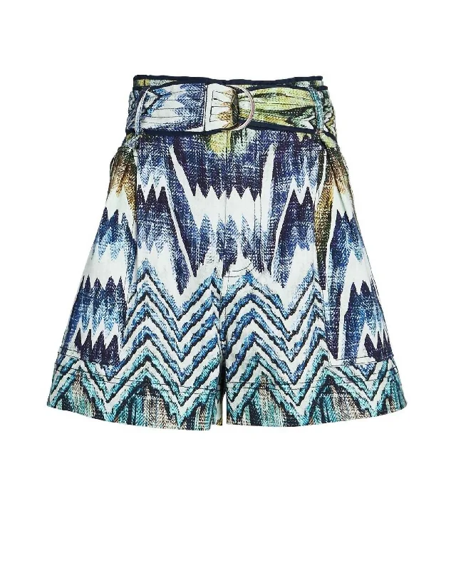 Cute fabric shorts Women's Nino Organic Shorts In Calvi Blue